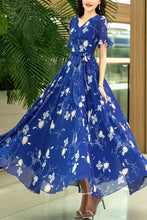 Load image into Gallery viewer, New summer blue chiffon dress C3974
