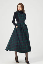 Load image into Gallery viewer, Womens Plaid Wool Dress C4326
