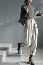 Load image into Gallery viewer, Long casual winter wool pants women C4383
