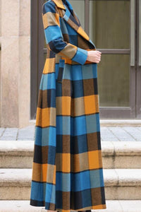 Women's Autumn and winter plaid wool coat C4221