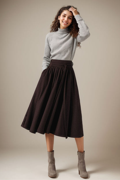 Winter Wool Skirt Circle Skirt C4315