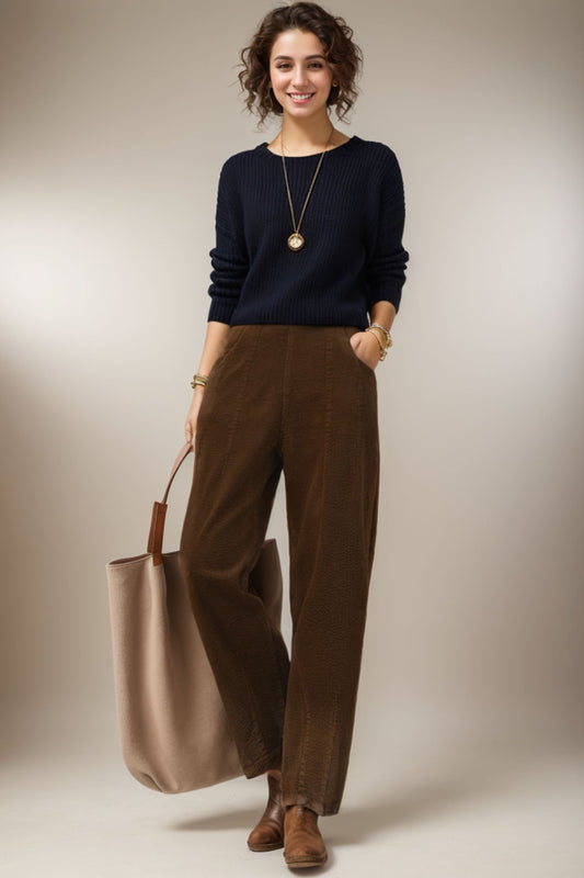 Casual Loose Women Corduroy Pants C4313