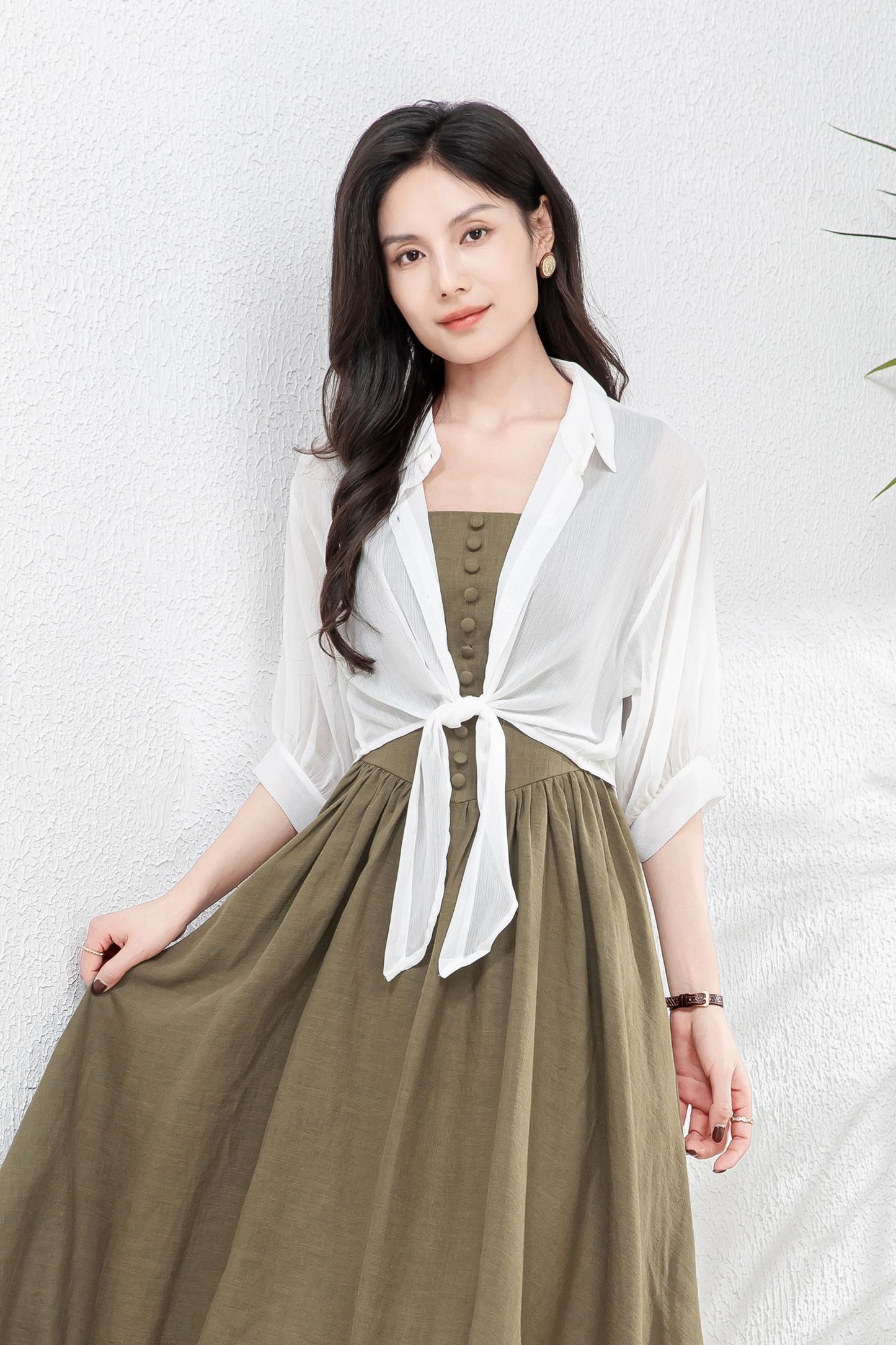 Lightweight White Chiffon Shawl Cardigan c4900