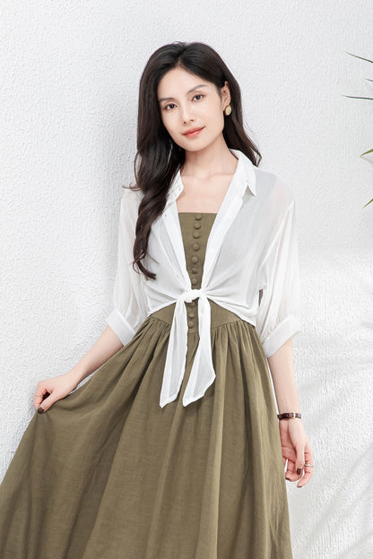Lightweight White Chiffon Shawl Cardigan c4900