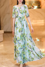 Load image into Gallery viewer, new chiffon print long dress C4052
