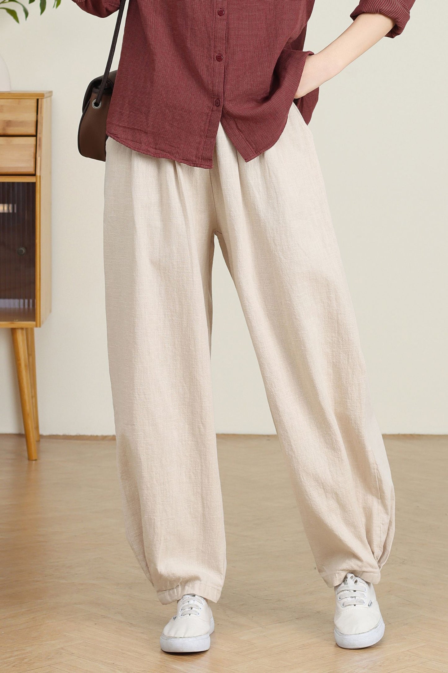 Spring Casual Linen Pants for Women C4726