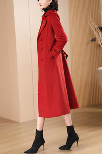 Women's Autumn and winter red plaid coat C4215