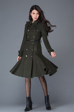 Load image into Gallery viewer, Double breasted Wool trench coat women C1028
