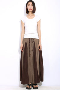 Maxi long woman linen plus size skirt C332