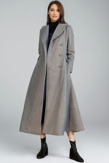 Women Vintage Inspired Long Wool Princess Coat C5132
