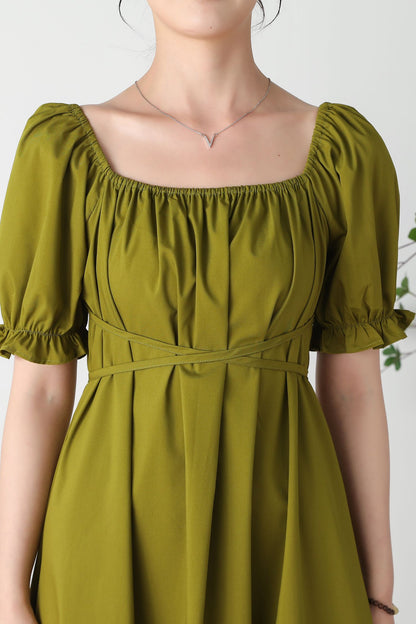 French Square Neck Dress C3260