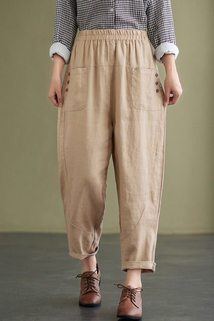 Womens Summer Casual Linen Pants C2431 - Size M #CK2100980