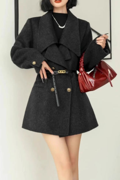Double breasted winter wool coat women C5299