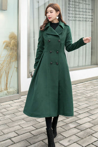 Vintage Inspired Green Wool Coat C2579