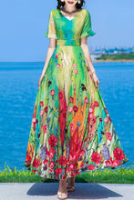 Load image into Gallery viewer, Floral women&#39;s chiffon dress C3999
