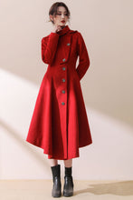 Load image into Gallery viewer, Asymmetric Hooded wool jacket coat C1781
