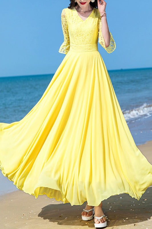 summer chiffon super long dress C4027