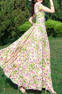 Chiffon floral women dress C3990