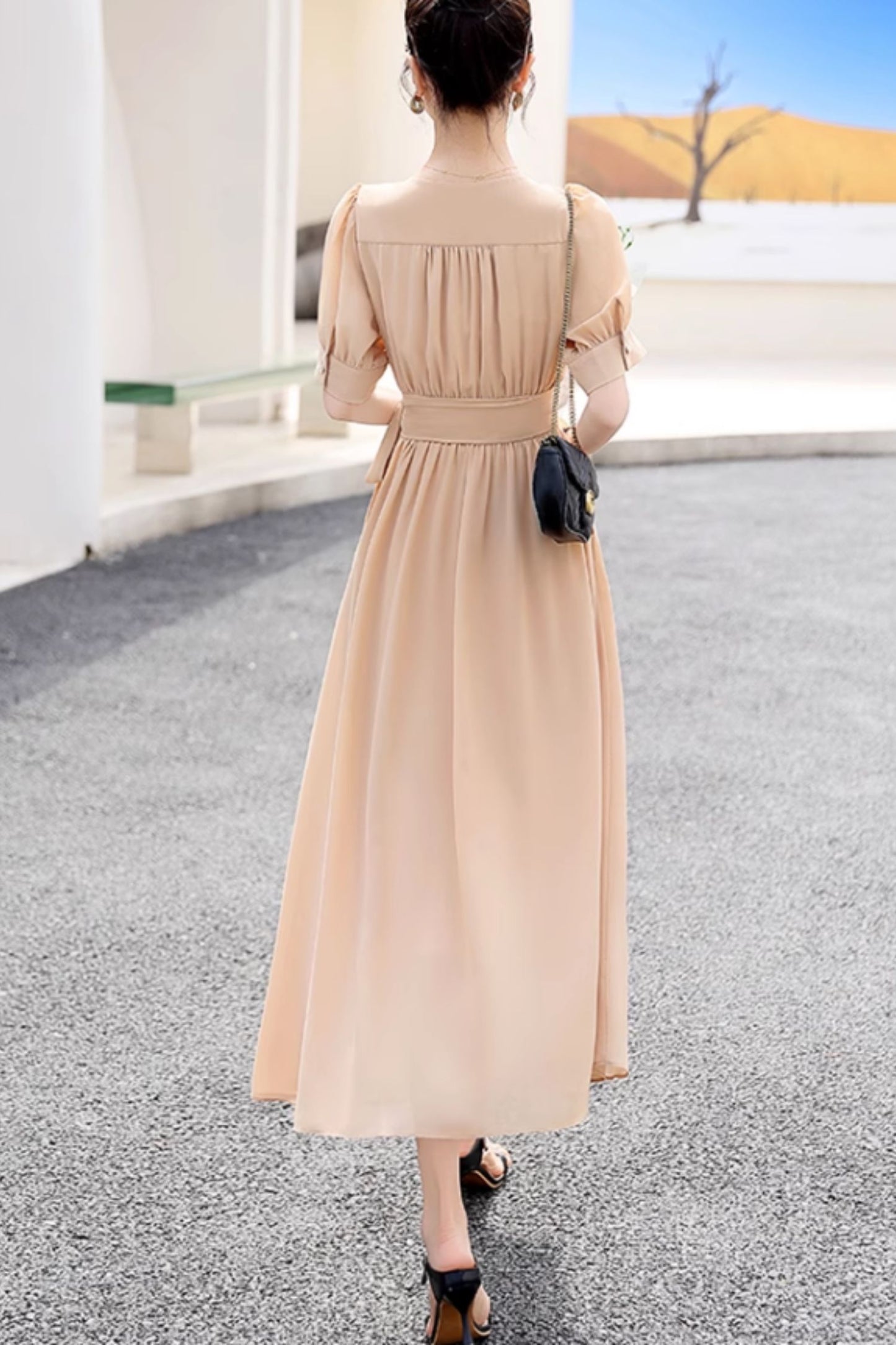 Prom long swing chiffon dresses women C5042