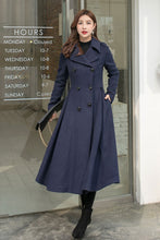 Load image into Gallery viewer, Navy Blue Long Wool Princess Coat  C2578
