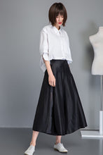 Load image into Gallery viewer, black palazzo womens wide leg pants C1250
