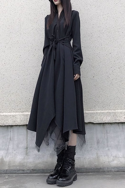 Long sleeves irregular spring dress women C3482