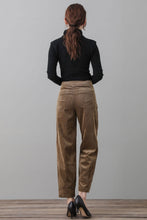 Load image into Gallery viewer, Women Khaki Corduroy Pants C2561，Size 30 #CK2202613
