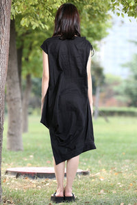 Unique Loose Fitting Linen dress C284