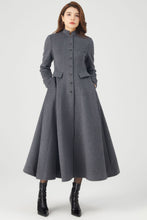 Load image into Gallery viewer, Long Winter Grey Wool Coat C3674
