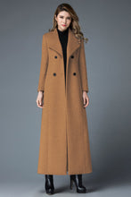 Load image into Gallery viewer, Double-breasted wool maxi coat Women C1766
