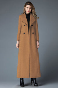 Double-breasted wool maxi coat Women C1766