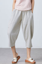 Load image into Gallery viewer, Casual linen cropped pants C1683
