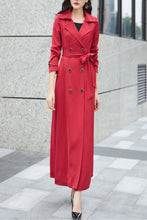 Load image into Gallery viewer, Burgundy women spring and autumn trench coat C4198
