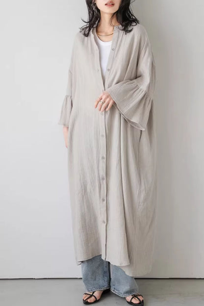 Plus size cotton spring shirt dress women C5429