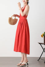 Load image into Gallery viewer, Summer Backless Orange Dress C3261
