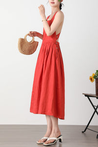 Summer Backless Orange Dress C3261