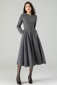 Grey Fit and Flare Dress C3613