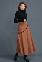 Load image into Gallery viewer, A line midi winter wool skirt women C1663
