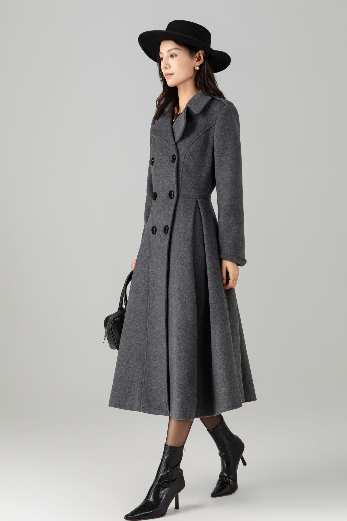 Double Breasted Maxi Wool Coat C5268