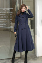 Load image into Gallery viewer, Navy Blue Long Wool Princess Coat  C2578
