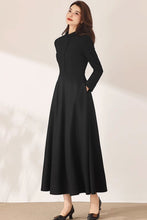 Load image into Gallery viewer, Black Maxi Wool Dress C3689
