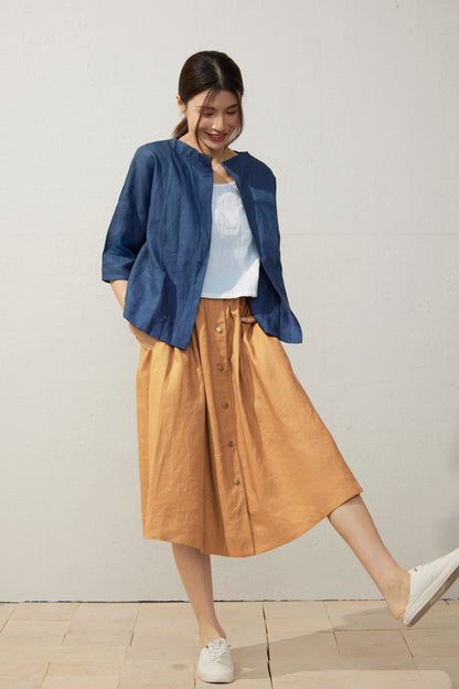 Women's Casual Linen Shirt Jacket C3928