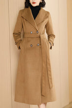 Load image into Gallery viewer, Women&#39;s Autumn and winter camel plaid coat C4216
