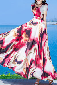 summer new chiffon printing dress C4019