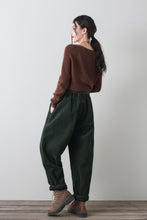 Load image into Gallery viewer, Wide leg winter corduroy pants women C4344
