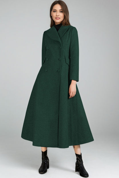 Women Vintage Inspired Long Wool Princess Coat C5132