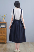 Load image into Gallery viewer, Linen Pinafore Dress, Linen midi dress C2255
