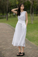 Load image into Gallery viewer, Sleeveless linen midi womens Dress C4013
