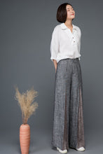 Load image into Gallery viewer, pleated linen womens wide leg pants C1152
