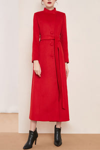 winter long stand-up collar wool coat C4148